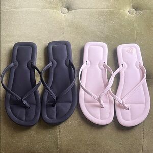 Faux leather Black and Cream Women's Sandals